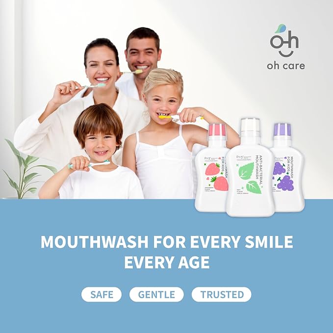 Mouthwash for Kids P113+ Peptide Anti Cavity Mouth Rinse Alcohol Free for Teeth and Gums Safe Oral Hygiene for Newborn to Toddler 11.08 fl oz (11.08 Fl oz, Mint(for Adult))-Ruum Studio Home
