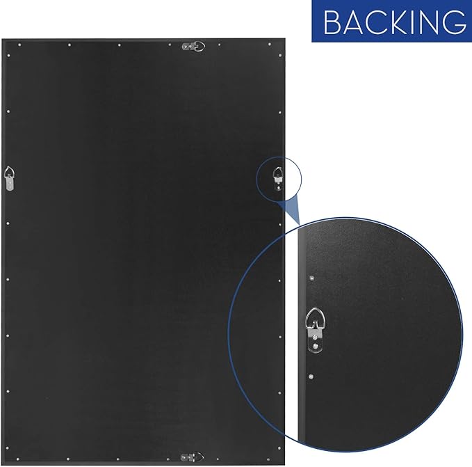 Bathroom Wall Mirror, Decorate Bathroom Mirrors for Wall, Rectangle Modern Bathroom Wall Mounted Mirror Vertical or Horizontal Hanging for Living Room (Black 24“ X 40")-Ruum Studio Home