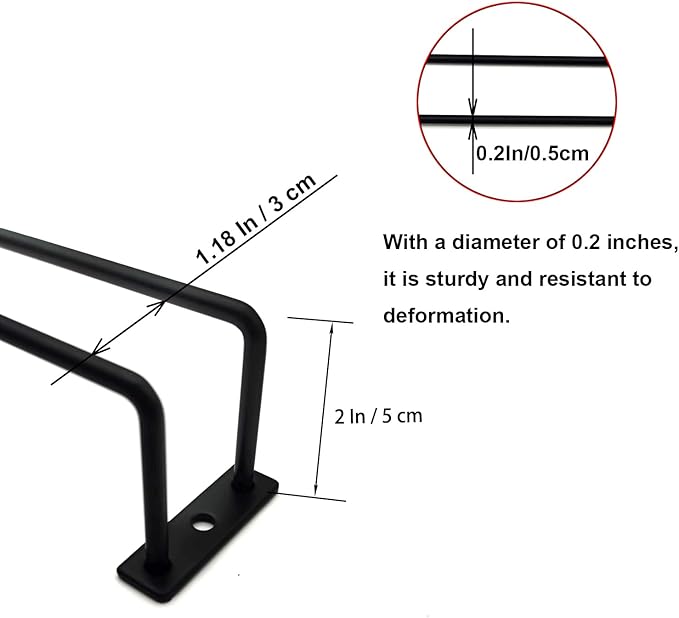 10.8 Inch Black Wine Glass Rack, Under Cabinet Wine Glass Holder Stainless Steel Stemware Rack - Hanging Stemware Holder for Cabinet Kitchen Bar, Set of 2-Ruum Studio Home
