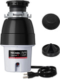 3/4 HP Corded Garbage Disposal for Kitchen Sinks, TECASA Continuous Feed Food Waste Disposer, Sound Reduction, Power Cord Included, Grey and Black - HyperCrush 75-Ruum Studio Home
