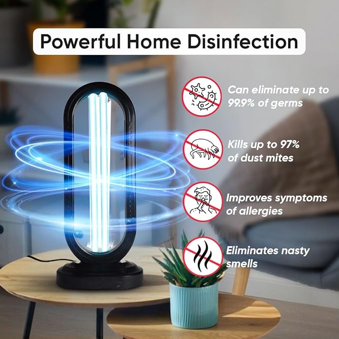 Swissklip HaloUV, Mold Remover, Home Disinfection Device, Dust Mites Remover, UV Light Sanitizer, Ultraviolet Sanitizer for Home, Room & Kitchen (HaloUV Light)-Ruum Studio Home