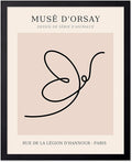 Poster Master Vintage Poster - Retro One Line Butterfly Drawing Print - Butterfly Line Art - Minimal Gift for Him, Her, Animal Lover - Abstract Decor for Home, Office, 16x20 Black Framed-Ruum Studio Home