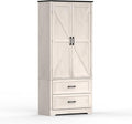 71" Kitchen Pantry Storage Cabinet, Barn Doors Tall Storage Pantry Cabinet with Drawers & Adjustable Shelf, Modern Farmhouse Cupboard Wood Pantry for Kitchen, Living Room, Dining Room, Oak Beige-Ruum Studio Home