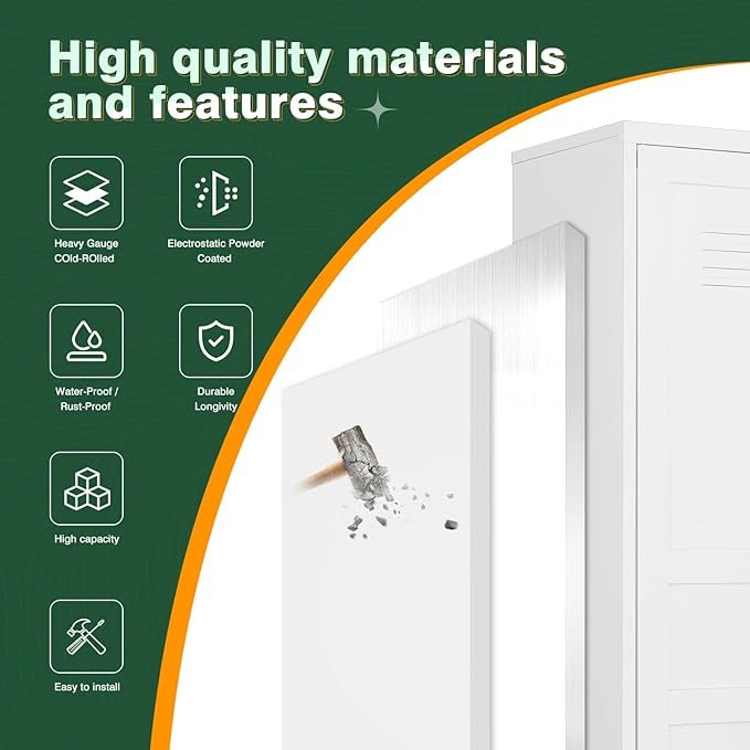 Letaya White Storage Cabinet with Feets-Metal Home Kitchen Pantry Cabinets with Doors and Adjustable Shelves,Organization Locker for Cupboard/Bedroom/Dining/Living/Bathroom/Office/Garage Room (White)-Ruum Studio Home