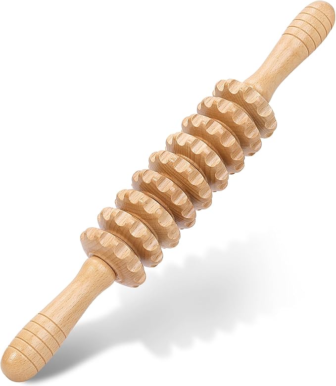 Wood Massage Roller Wood Therapy Massage Tools Body Roller Cellulite Roller Deep Tissue Muscle Roller Wooden Massager for Lymphatic Drainage, Maderoterapia, Muscle Pain Relief(Straight)-Ruum Studio Home