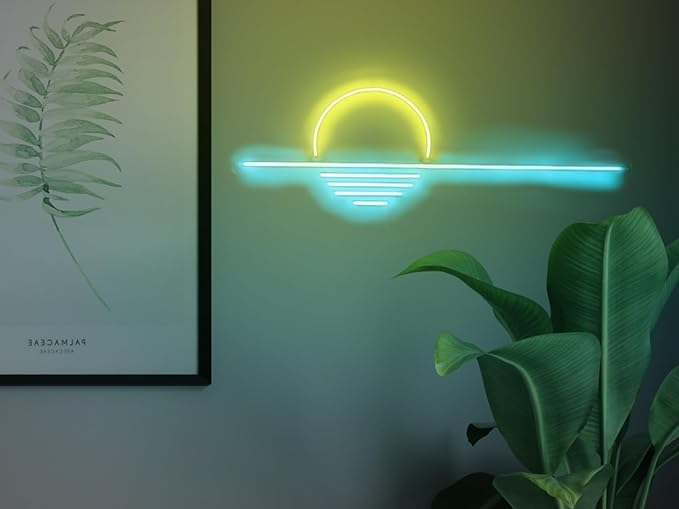 LED Decorative Lights USB Mountains Sunrise Sunset Led Neon Signs Home Decoration Wall Art Holiday Gift Brightness Adjustable 16.5''x9.5''-Ruum Studio Home