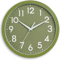 Wall Clock Small Analog 8 Inch Silent Non Ticking Battery Operated Modern Simple Decorative for Kitchen Office Bedroom Bathroom Living Room(Olive Green)-Ruum Studio Home