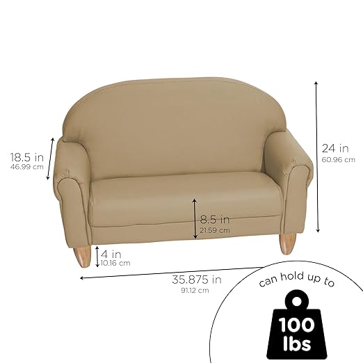 Children's Factory As We Grow Toddler Sofa, Flexible Seating for Daycare or Preschool, Kids Reading Couch, Playroom Furniture, Buff-Ruum Studio Home
