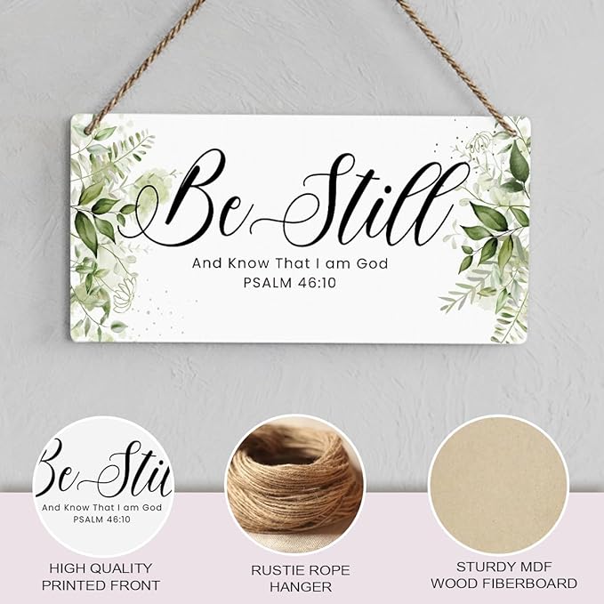 Be Still And Know That I Am God Prayer Room Decor Rustic Bible Verse Sign Scripture Printed Wood Sign Wall Art Religious Gifts Faith Based Gifts-Ruum Studio Home