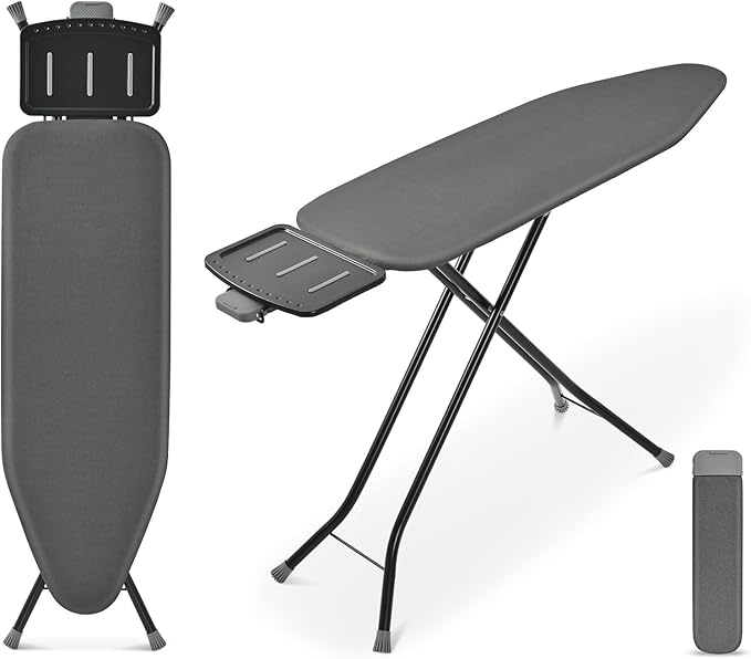 APEXCHASER Ironing Board, Full Szie Iron Board with Iron Rest,Height Adjustable,Extra Thick Heat Resistant Cover with Sleeve Board 15x45 Grey-Ruum Studio Home