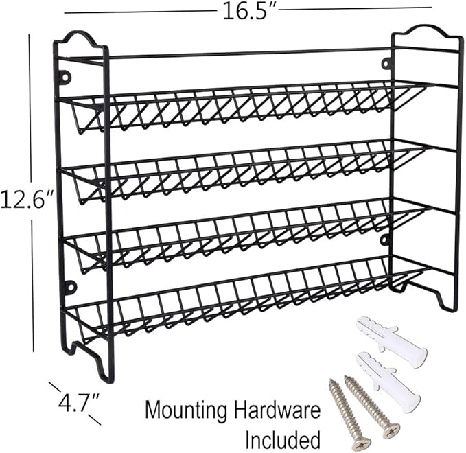 SWOMMOLY Spice Rack Organizer with 36 Empty Square Spice Jars, 396 Spice Labels with Chalk Marker and Funnel Complete Set, for Countertop, Cabinet or Wall Mount, Black-Ruum Studio Home