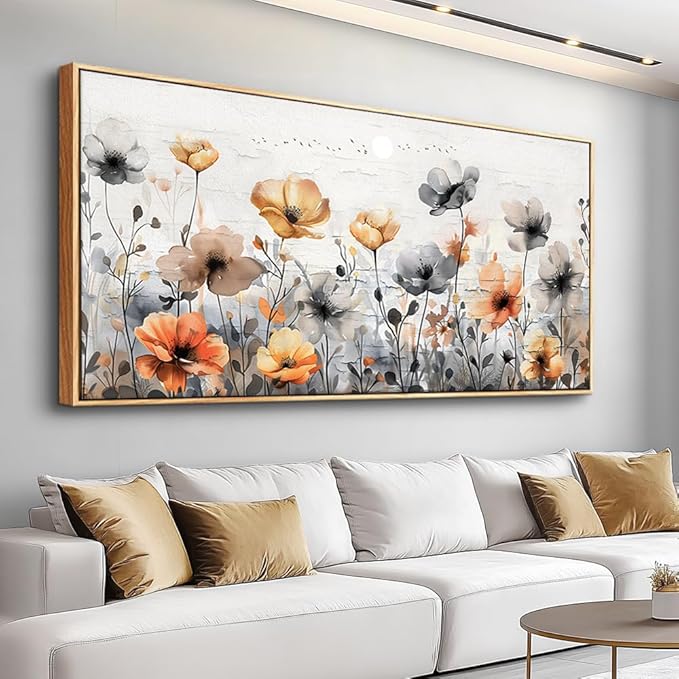 ZUITINGHUA Wood Framed Canvas Wall Art For Living Room Wall Decor For Bedroom Office Wall Decorations Flowers Landscape Paintings Farmhouse Pictures Artwork Room Aesthetic Home Decor 20x40 In-Ruum Studio Home