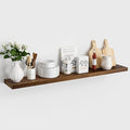 Walnut Floating Shelves for Wall 48 Inch, 8 in Deep Single Wood Shelf Floating Rustic Farmhouse Decor, Heavy Duty Shelf Hold 100 lbs, Wall Shelves for Bathroom Living Room Kitchen Bedroom Office-Ruum Studio Home