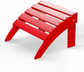 GREENVINES Adirondack-Ottoman | HDPE Plastic | Outdoor Footrest | All Weather | Foot Rest | Foot Stool | Red | for Adirondack Chair | for Patio Backyard Pool-Ruum Studio Home