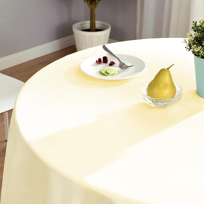 Surmente Ivory Tablecloth for Round Tables, 90-inch Round Table Cloths for Weddings, Banquets, or Restaurants-Ruum Studio Home
