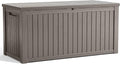 Vixzen 180 Gallon Resin Deck Box, Lockable Outdoor Storage Box for Patio Cushions Storage Furniture,Garden Tools, Pool Supplies, Weatherproof and UV Resistant- Grey-Ruum Studio Home