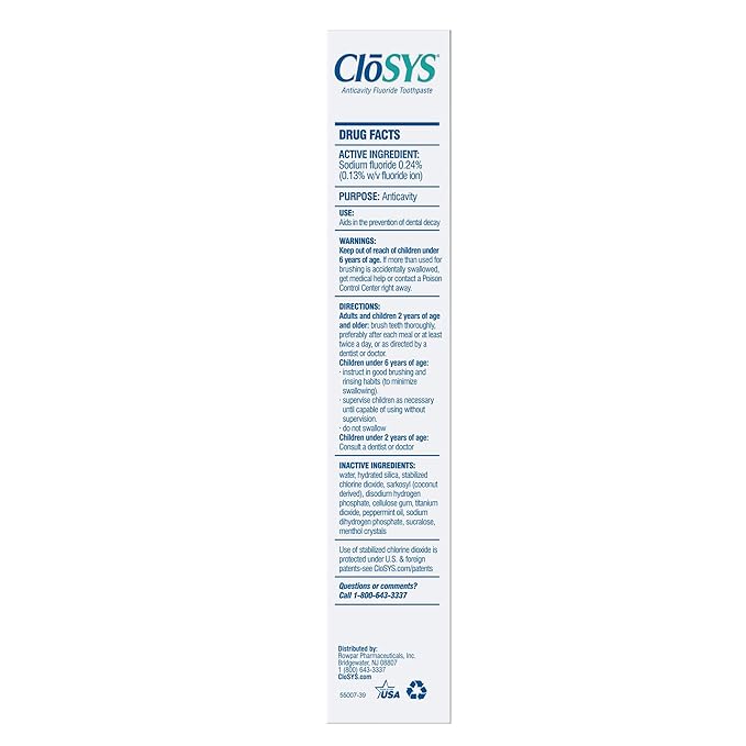 CloSYS Fluoride Toothpaste, 7 Ounce (Pack of 2) Gentle Mint, Whitening, Enamel Protection, Sulfate Free-Ruum Studio Home