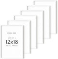 HAUS AND HUES 12x18 White Metal Picture Frames - Features Premium Aluminum, Vertical & Horizontal Hang, Shatterproof Plexiglass - Perfect for Home, Room, Office (12x18 in, White, Set of 6)-Ruum Studio Home
