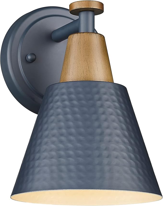 FEMILA 1-Light Wall Sconces, Modern Sconces Wall Lighting with Hammered Metal Shade, Bathroom Vanity Light Fixtures Wall Lamp for Mirror Bedroom, Dark Blue,4FG59B Blue-Ruum Studio Home