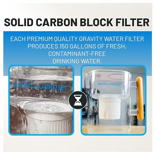 Epic Water Filters Pure Filter Pitchers for Drinking Water, 10 Cup 150 Gallon Filter, Tritan BPA Free, Removes Fluoride, Chlorine, Lead, Forever Chemicals (White & Bamboo)-Ruum Studio Home