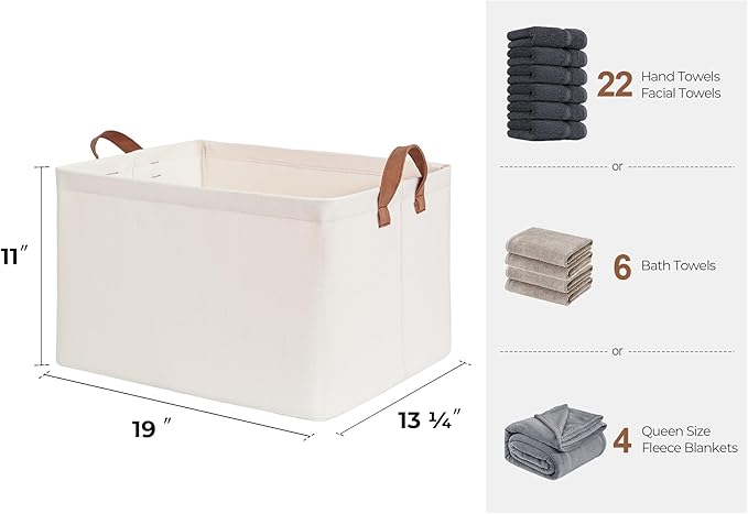 StorageWorks Storage Bins, Fabric Storage Bins for Shelves, Extra Large Storage Baskets with Metal Frame, Closet Baskets and Bins with Handles, Jumbo, Natural Color, 2-Pack-Ruum Studio Home