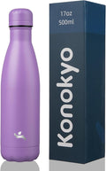 Insulated Water Bottles,17 oz Double Wall Stainless Steel Vacumm Metal Flask for Sports Travel,Lavender-Ruum Studio Home