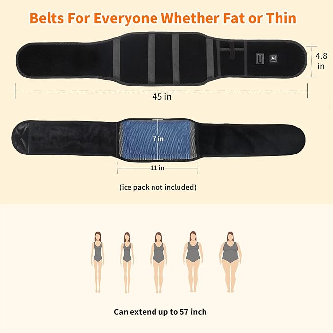Heated Waist Belt - Cordless Heating pad for Back Pain Relief Lower Back,Electrical Heating Rechargeable Battery Powered-Ruum Studio Home
