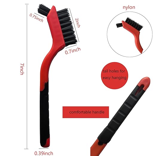 6-Pack Nylon Cleaning Brushes - Non-Scratch Nylon Bristles for Delicate Surfaces & Daily Cleaning | Ergonomic Grip with Mini Head & Hanging Hole-Ruum Studio Home