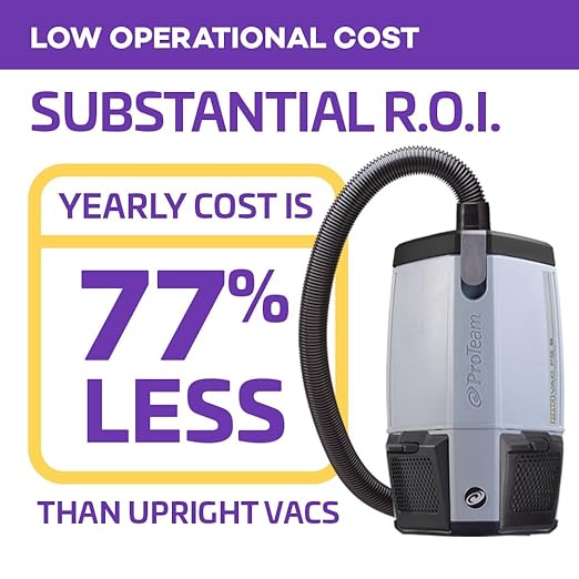 ProTeam Backpack Vacuums, ProVac FS 6 Commercial Backpack Vacuum with HEPA Media Filtration and Restaurant Tool Kit, 6 Quart, Corded-Ruum Studio Home