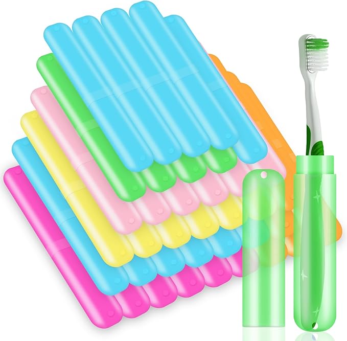SIKEMAY 50 PCS Toothbrush Holder, Portable Plastic Dust Proof Breathable, Toothbrush Holder for Travel, Bathroom, Indoor, Outdoor, Trip, Camping, School-Ruum Studio Home