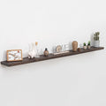 Fun Memories 72 Inch Floating Shelves for Wall, Elm Wood Floating Shelves for Home Décor, Wall-Mounted Display Shelves with Heavy-Duty Bracket, Long Floating Shelf for Kitchen, Living Room, Walnut-Ruum Studio Home