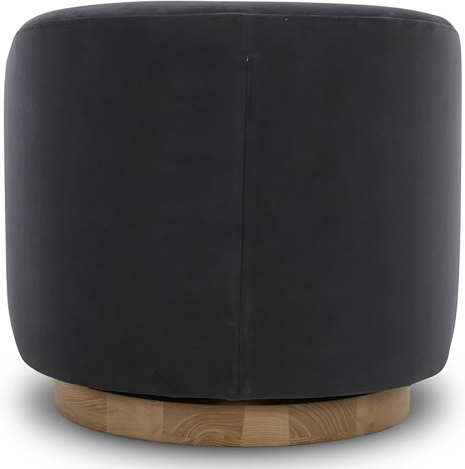 CHITA Swivel Accent Chair, FSC Certified Upholstered Velvet Barrel Chair for Living Room, Fully Assembled, Grey-Ruum Studio Home