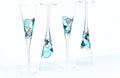Victoria Barcelona Champagne Flute Set of 4 – 7.5 oz Mouth-Blown Turquoise Sea Glass | Hand-Painted Gaudí & Murano Inspired | Artistic Unique Gift Ideas for Her or Him-Ruum Studio Home