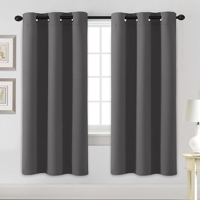 H.VERSAILTEX Blackout Curtains for Bedroom Thermal Insulated Room Darkening Living Room Curtains 72 Inch Long Grommet Privacy Protection Window Curtain Panels/Drapes, 2 Panels, Charcoal Grey-Ruum Studio Home