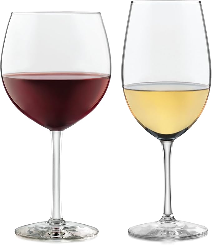 Libbey Vineyard Reserve Wine Glass Set of 8, Clear Wine Glasses for Red and White Wine, Great for Merlot, Bordeaux, Chardonnay, Gifts, Holiday, Birthday Party-Ruum Studio Home
