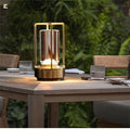 Portable Metal Table Lamp for Indoor/Outdoor ,Rechargeable Cordless LED Lamp, 3-Colour Infinitely Dimming Battery Powered Small Desk Lamp, Restaurant/Bedroom/Bar/Coffee Shop/Camping Light (Gold)-Ruum Studio Home