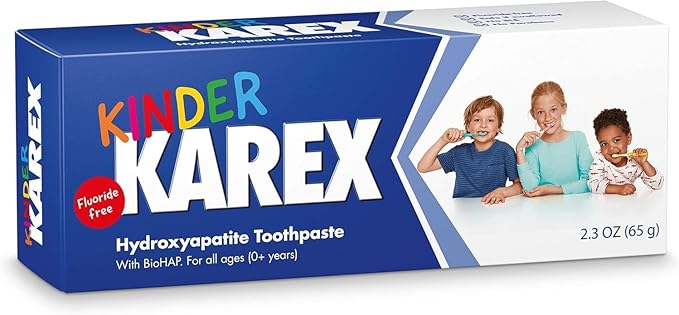 Kinder Karex Hydroxyapatite Kids Toddler Toothpaste 2.3 Ounce (Pack of 6), Fluoride Free-Ruum Studio Home