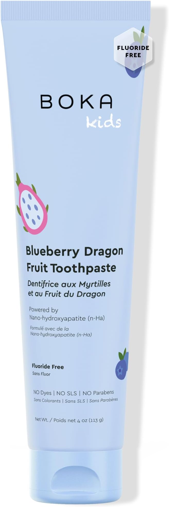 Boka Fluoride Free Toothpaste Nano Hydroxyapatite Toothpaste - Blueberry Dragon Fruit Flavor, 4 oz 1Pk US Manufactured-Ruum Studio Home