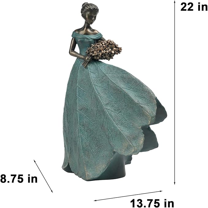Guichifun Fairy Statue Collection Home Decoration - 22IN Leaf Angel Girls Resin Large Home Decor for Outside or Inside Rustic Garden Outdoor Yard Fantasy Figurines Gift 13.75 x 8.75 x 22 Inch-Ruum Studio Home