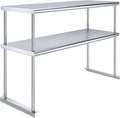 AmGood Stainless Steel Double-Tier Shelf | Work Table Overshelf | NSF Certified | Fits Over Tables | Many (48 in. Long x 18 in. Deep)-Ruum Studio Home