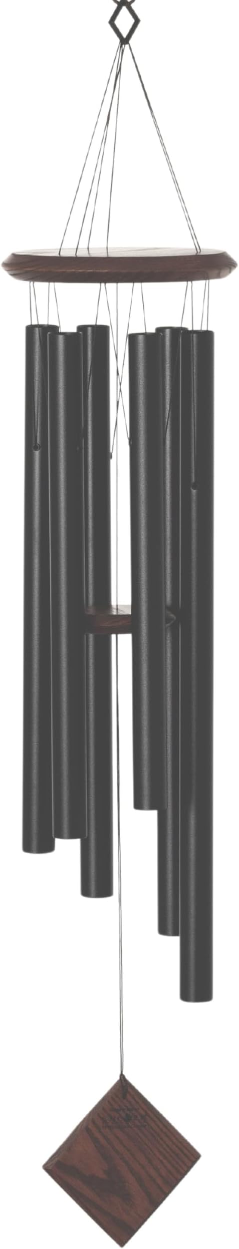 Woodstock Chimes Pluto Wind Chime for Outside 37" Black Teak Medium Tone Sound for Outdoor Garden, Patio, Porch Decor Gifts, Encore Collection, DCKT37-Ruum Studio Home