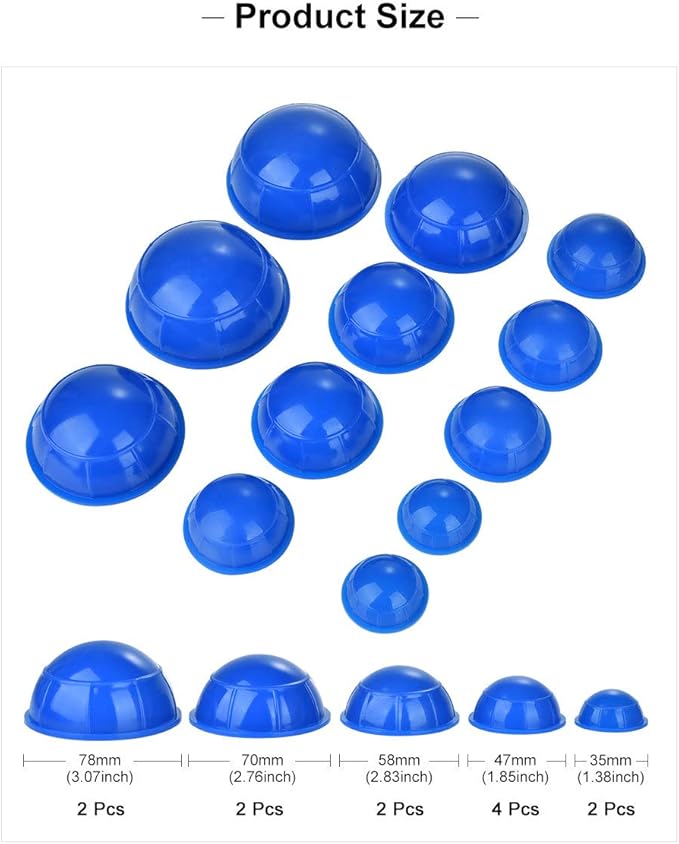 12 Pcs Silicone Massage Cupping Set Vacuum Cupping Acupuncture Cupping Therapy Set Professional Body Massage Cup Set Vacuum Massage Cupping for Pain Relief Muscle Relaxation,Pack of 12-Ruum Studio Home