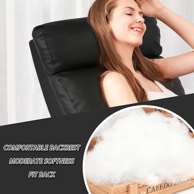 BestMassage | Recliner Chair | with 2 Point Massage Function | Black | with Lumbar Support, Adjustable Push Back, Wide Armrests, Footrest & Padded Seat | Easy Assembly | for Living Room, Home Theatre-Ruum Studio Home