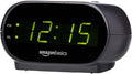 Amazon Basics Small Digital Oval Alarm Clock With LED Display, Nightlight & Battery Backup, Black, 4.5 x 3.5 x 2.4 Inches-Ruum Studio Home