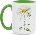 Lovely Daisy Flower Ceramic Mug, Customized Name On Floral Coffee Cup, Personalized Floral Accent Mug 11oz 15oz, Custom Daisy Lover Cup, Gift For Friend And Coworker, Novelty Daisy Mug-Ruum Studio Home