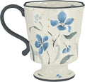 360ml -12.17oz Painted Forget-Me-Not Floral Ceramic Mug - Cute Coffee Cup for Latte, Espresso - Gift for Women, Dishwasher Safe-Ruum Studio Home
