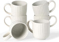 famiware Coffee Mugs Set of 6, Starlight 11 oz Mug Cup Set with Handle for Coffee, Tea, Cocoa, Milk - Ceramic Stoneware Mug Set, Matte White-Ruum Studio Home