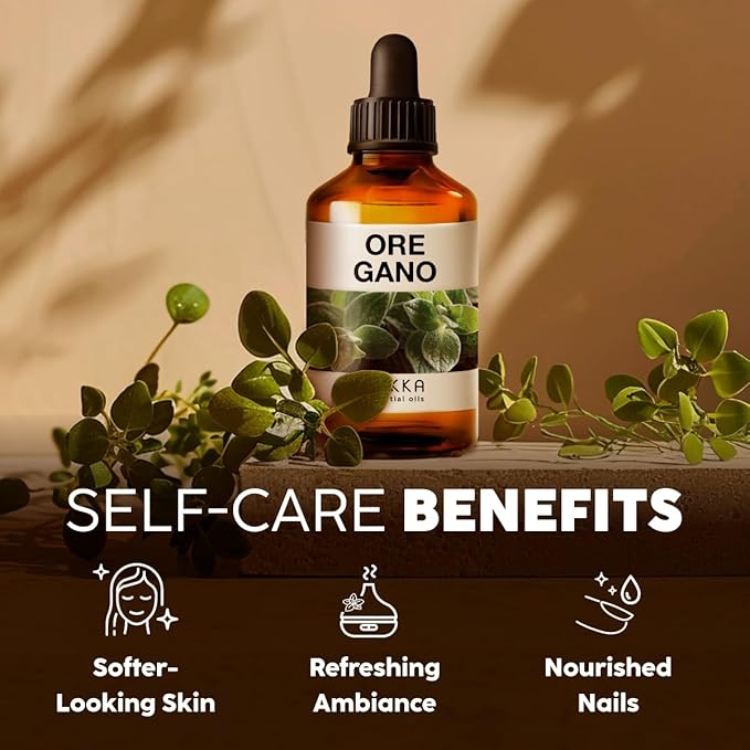 Kukka Oregano Essential Oil for Skin - 4 Fl Oz - 100% Pure Natural, Earthy & Herbaceous Scent, Perfect for Mother's Day Gifts, Diffuser, Nails, Candle & Soap Making DIY-Ruum Studio Home