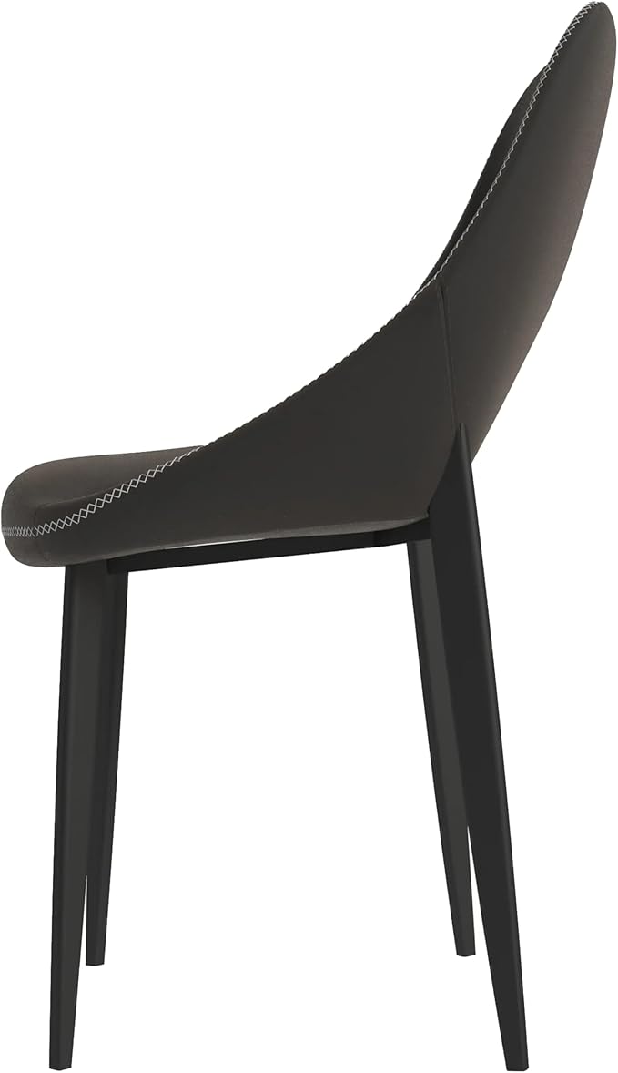 LeisureMod Amalfi Upholstered Fabric Dining Chair – Modern Side Chair with Iron Legs, Mid-Century Accent Chair for Dining Room or Kitchen-Ruum Studio Home