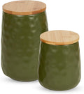 DII Kitchen Accessories Collection, Textured Matte Ceramic Canister Set, Sage, Dimple, 2 Piece-Ruum Studio Home